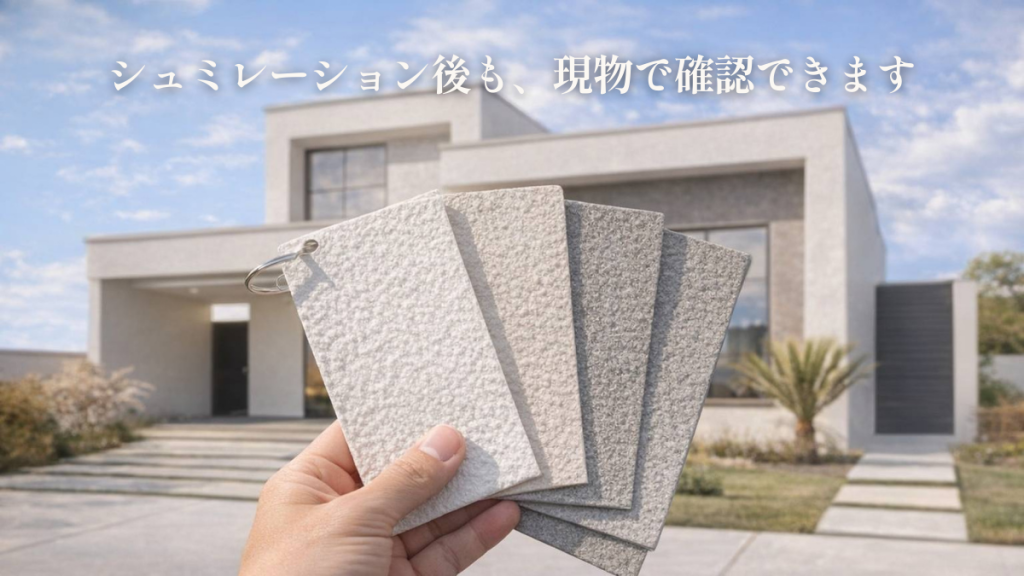 外壁塗装の色見本（シミュレーション後も現物で色を確認）